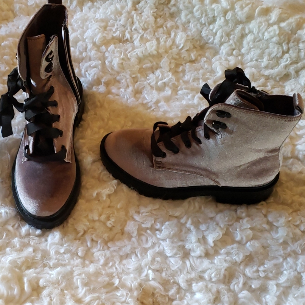 Velvet Combat Boots